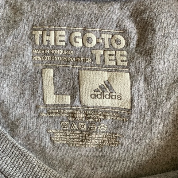 Adidas The Go To Tee T-Shirt Men's Size L Gray Short Sleeve Pullover Crew Neck - Picture 2 of 3
